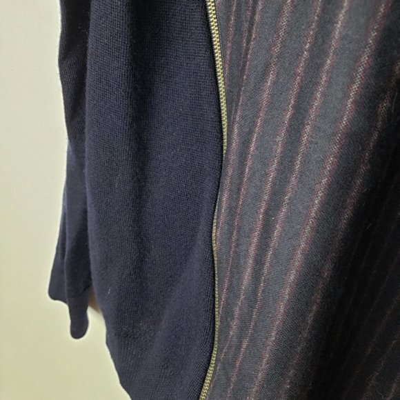 J. Crew Asymmetric Zip Pinstripe Wool Sweater - Picture 6 of 7